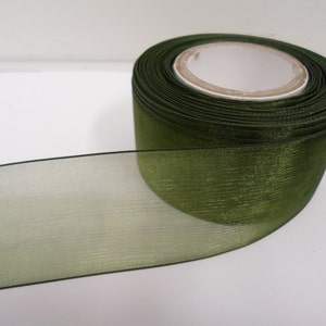 3mm 9mm 15mm 25mm 40mm Rolls, Olive, Dark Green Sheer organza ribbon, 2, 10 or 25 metres, Double sided Trim Tape by Beautiful Ribbon