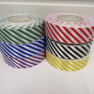 25mm 38mm 50mm Candy Stripe Satinband, 2 Meter oder ganze 20 Meter Rolle, Barber Shop, Diagonal Stripes 38mm Satinband