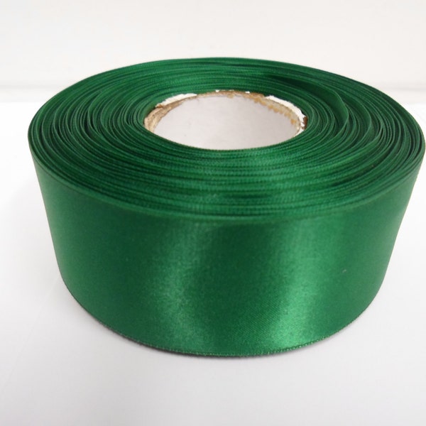 3 mm 7 mm 10 mm 15 mm 25 mm 38 mm 50 mm, émeraude, ruban de satin vert foncé, 2, 10 ou 25 mètres, recto-verso, noeuds par Beautiful Ribbon