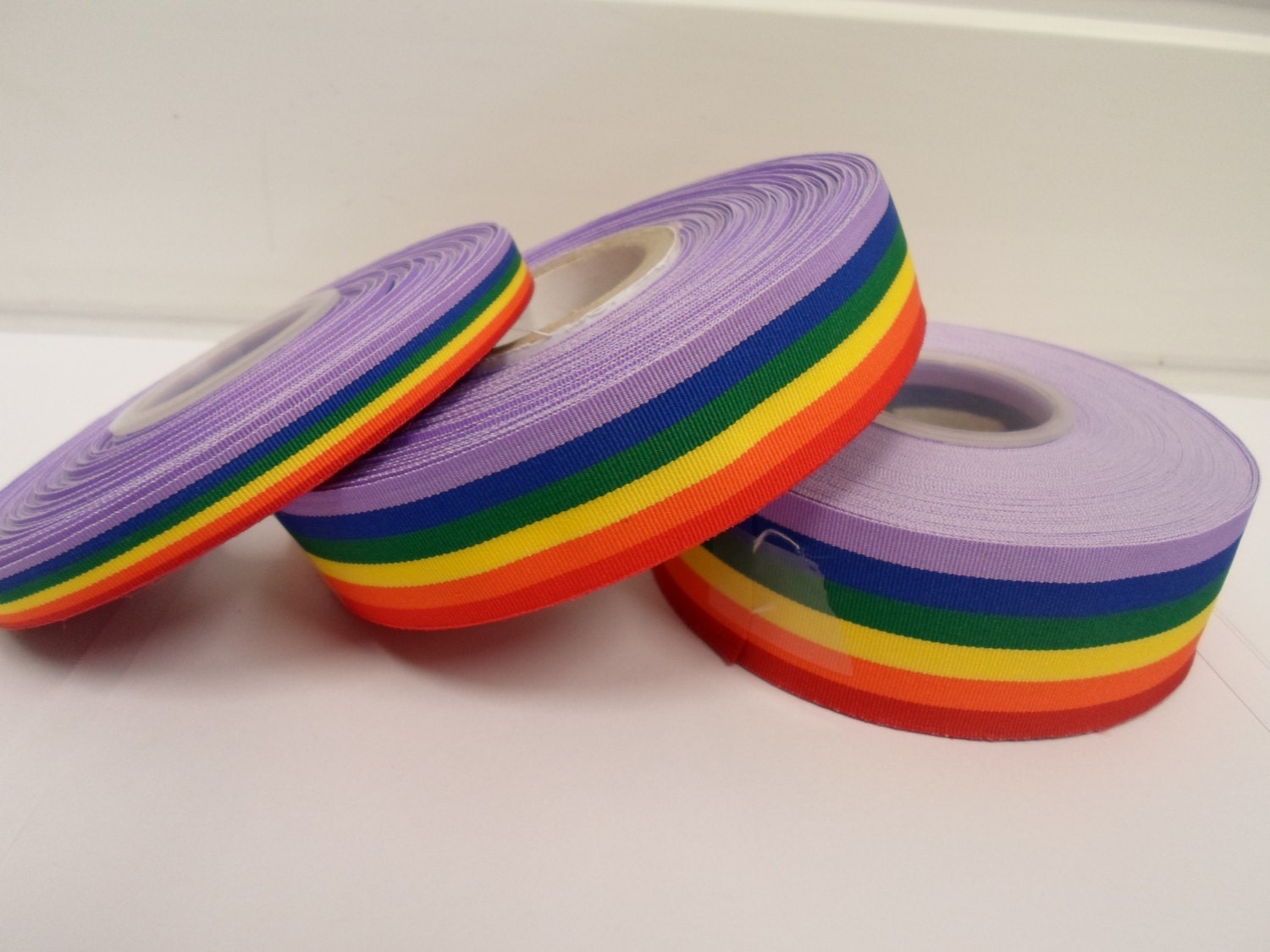 True Vintage Rainbow Webbing Belting Sewing Large Roll Trim Pride Hippie Pride Webbing - Etsy main image 4
