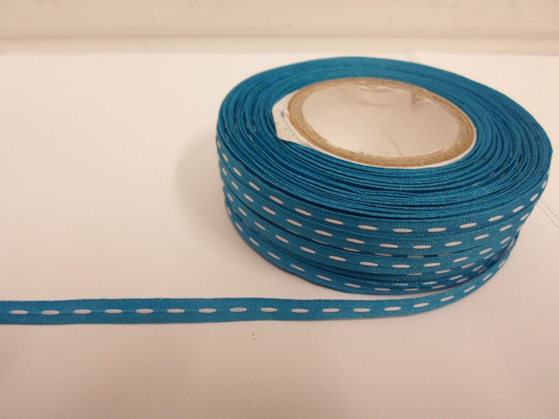 double sided 2 or 50 metres 4mm woven ribbon with centre middle stitch