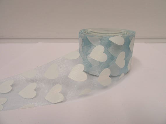 Hessian Ribbon: Love Hearts - 38mm Hessian Ribbon: Love Hearts - 38mm