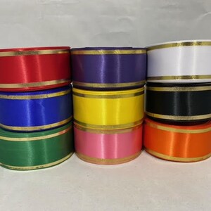 Ruban de jalonnage satiné 25 mm ou 38 mm, bande métallique dorée rustique, simple face 2 mètres ou rouleau de 20 mètres par Beautiful Ribbon