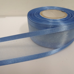 10mm 15mm 25mm 40mm 70mm Rollen, 2 oder 25 Meter kornblumenblaues Organzaband mit Satinrand, doppelseitiges Zierband von Beautiful Ribbon