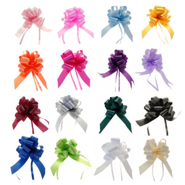 50mm PullBow Ribbon 1 Bow or Pack of 20 Bows Double Sided Pull Bow 50mm 5cm