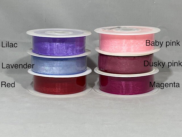 Nastro In Organza Lilla Senza Filo - 25 Metri X 2,5 Cm Di Larghezza, Con Bordo Intrecciato, Per Confezioni Regalo, Fai Da Te, Matrimoni
