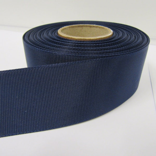 Cinta de grosgrain de 3 mm, 6 mm, 10 mm, 16 mm, 22 mm, 38 mm y 50 mm, en rollos, azul marino oscuro, cinta decorativa acanalada de doble cara con lazos de Beautiful Ribbon