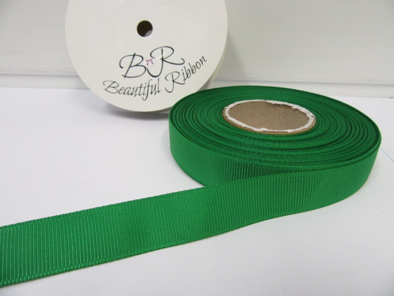 Grosgrain Ribbon 3mm 6mm 10mm 16mm 22mm 38mm 50mm Bright Emerald Green ...