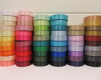 25mm Double Side Satin Ribbon, 2 metres or 25 metre Full Roll by Beautiful Ribbon