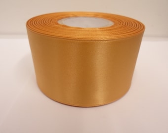 3mm 7mm 10mm 15mm 38mm 50mm 100mm Roll Yellow Gold Satin Ribbon 2 10 or 25 metres Double sided Trim Tape Rolls by Beautiful Ribbon