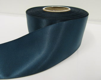 3mm 7mm 10mm 15mm 25mm 38mm 50mm Rolls, Dark Deep Sea Blue Satin Ribbon, Military Blue 2, 10 or 25 metres, Double sided by Beautiful Ribbon