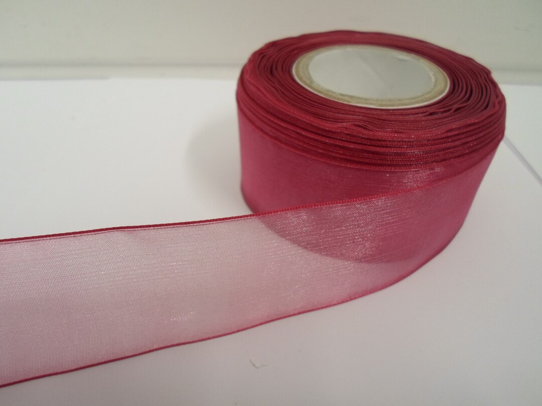 Cinta de organza transparente rosa oscuro de 3 mm, 9 mm, 15 mm, 25 mm y ...