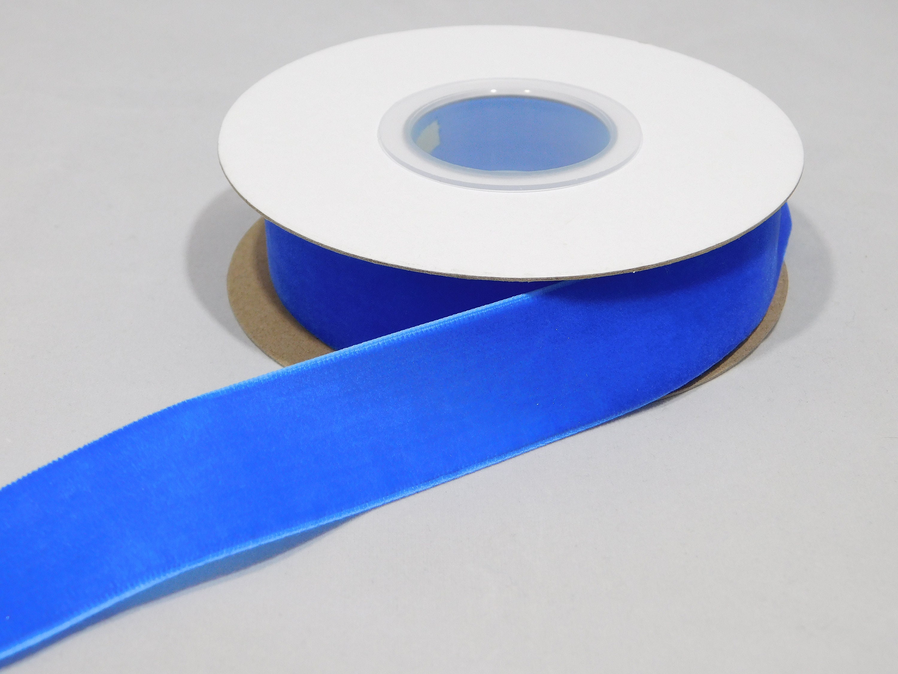 16mm 25mm 38mm Velvet Ribbon, ROYAL DARK BLUE 1 Metre or 5 Metres Roll ...