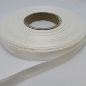 3mm 7mm 10mm 15mm 25mm 38mm 50mm Rolls, Ivory Satin ribbon, 2, 10 or 25 metres, Double sided, Bows Trim Tape by Beautiful Ribbon
