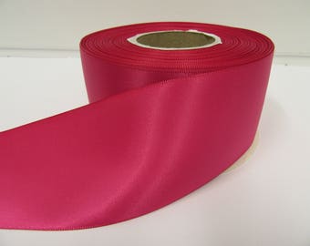 3mm 7mm 10mm 15mm 25mm 38mm 50mm Rolls, Fuchsia Dark Pink Satin ribbon, 2, 10 or 25 metres, Double sided Bows by Beautiful Ribbon