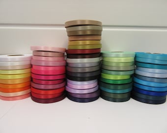 10 mm doppelseitiges Satinband, 2 Meter oder 25 Meter 1 cm Zierband von Beautiful Ribbon