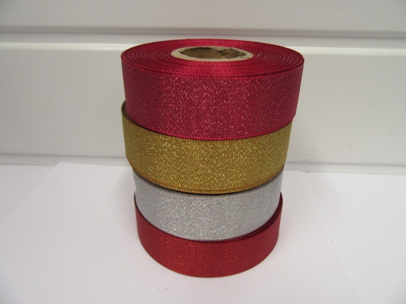 6mm//12mm Oro doble cara cinta de raso-Completo Roll 25m