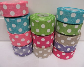 10mm x 25 metre Full Roll Grosgrain ribbon Polka Dot dots spot various colours 10mm x 25 metre Full Roll Grosgrain ribbon Polka Dot dots spot various colours