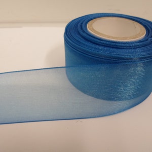 3mm 9mm 15mm 25mm 40mm Rolls, Royal Blue Sheer organza ribbon, 2, 10 or 25 metres, Double sided Trim Tape by Beautiful Ribbon