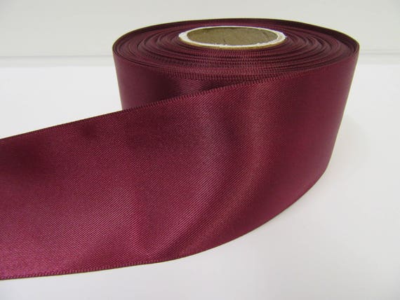wide full 25m roll taffeta satin Burgundy Red fabric ribbon 40mm 1.5 inch