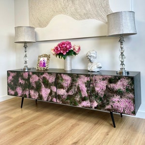 Extra long sideboard with Peony pink