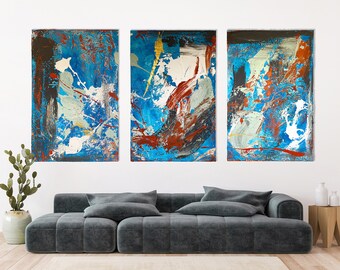 Large Textured Abstract Wall Art: Contemporary Palette Knife Painting