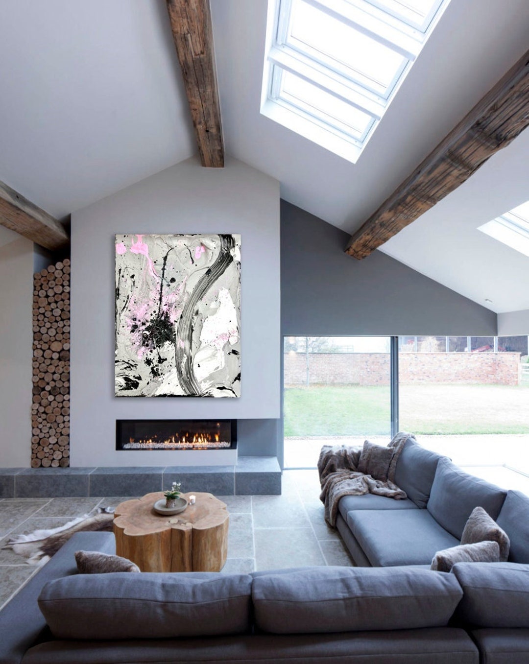 Large Textured Abstract Painting: Contemporary 3D Wall Art - Etsy