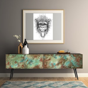 Bespokefurniture, Low shelving,  Large sideboard, Midcentury cabinet copper patina, Muebles hechos a mano