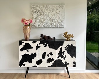 Cow print textured sideboard. Custom made. Bespoke furniture