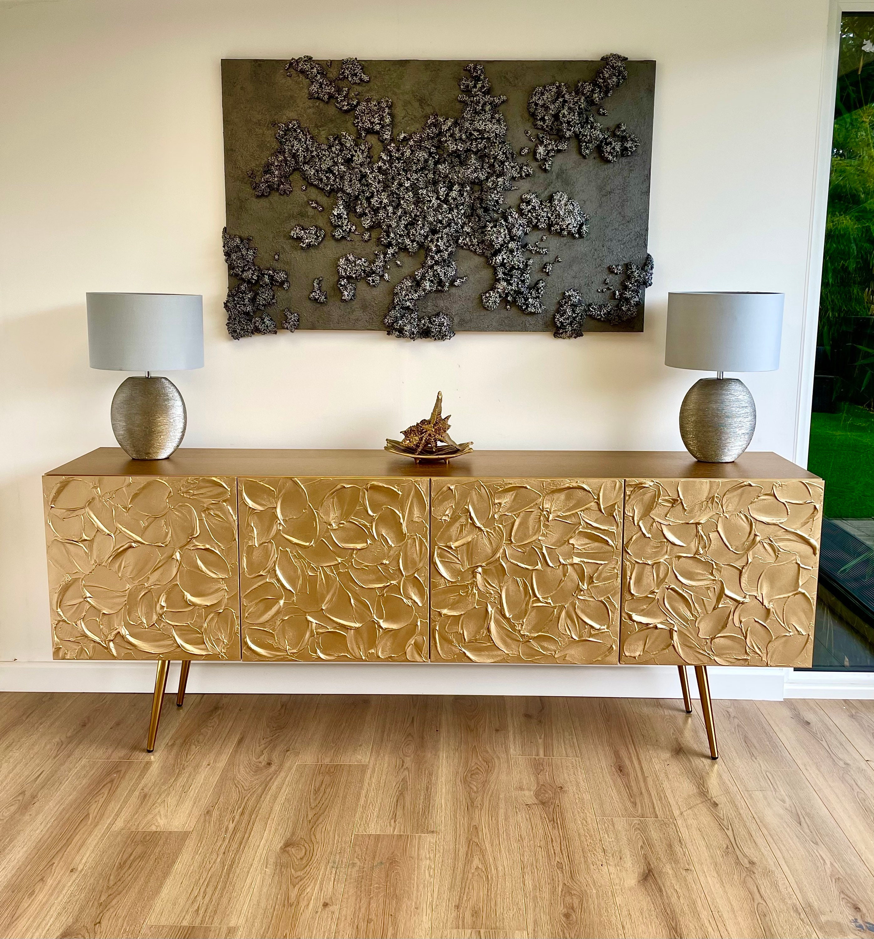 Bespoke credenza gold, sideboard