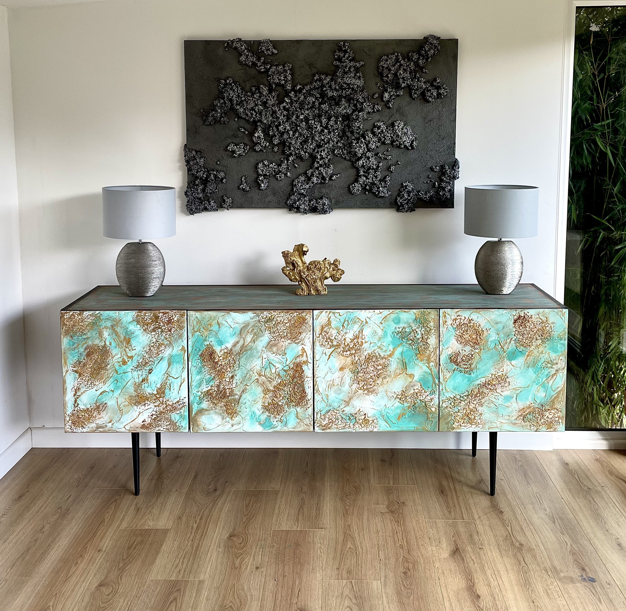 Turquoise credenza on sale