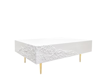 Großer Art Deco Couchtisch weiß