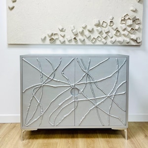 Silver cabinet textured