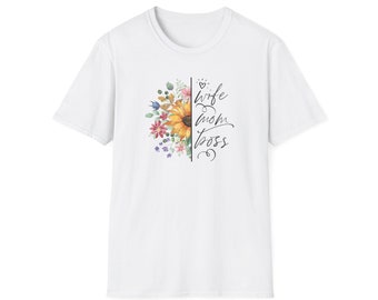 Wife Mom Boss Springtime Blooms Unisex Softstyle T-Shirt