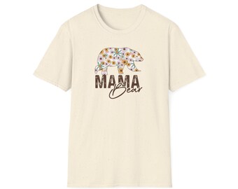 Mama Bear Springtime Blooms Unisex Softstyle T-Shirt