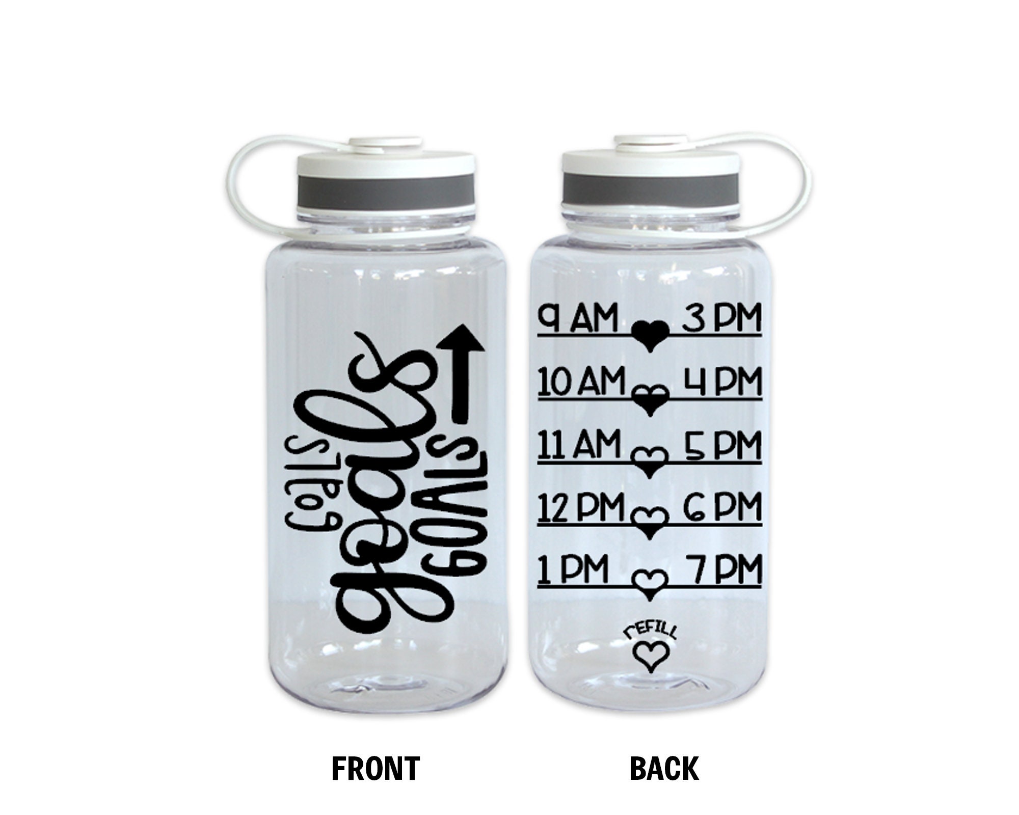 Goal Water Bottle Goals Goals Goals Water Challenge Bottle Etsy