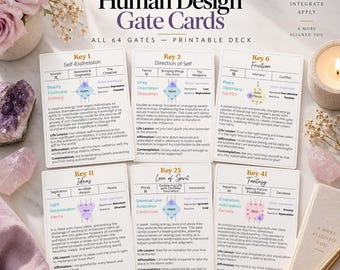 64 Energy Key Cards Printable | Shadow Gift Siddhi | Affirmations | Contemplation Prompts | Self Discovery Deck | Instant Download