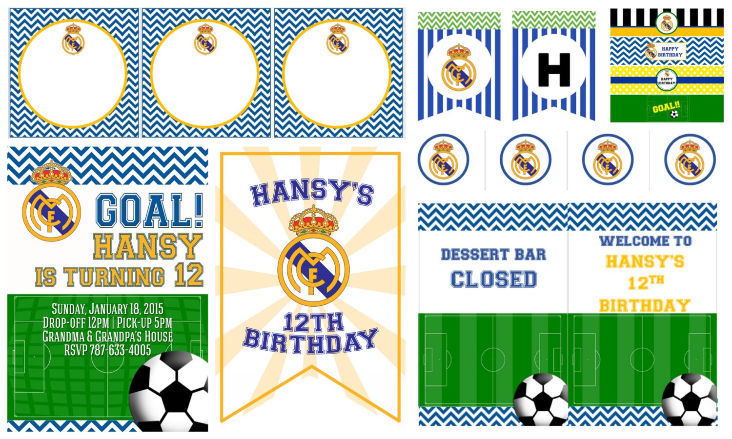 Colección de imprimibles de fútbol Real Madrid | Etsy
