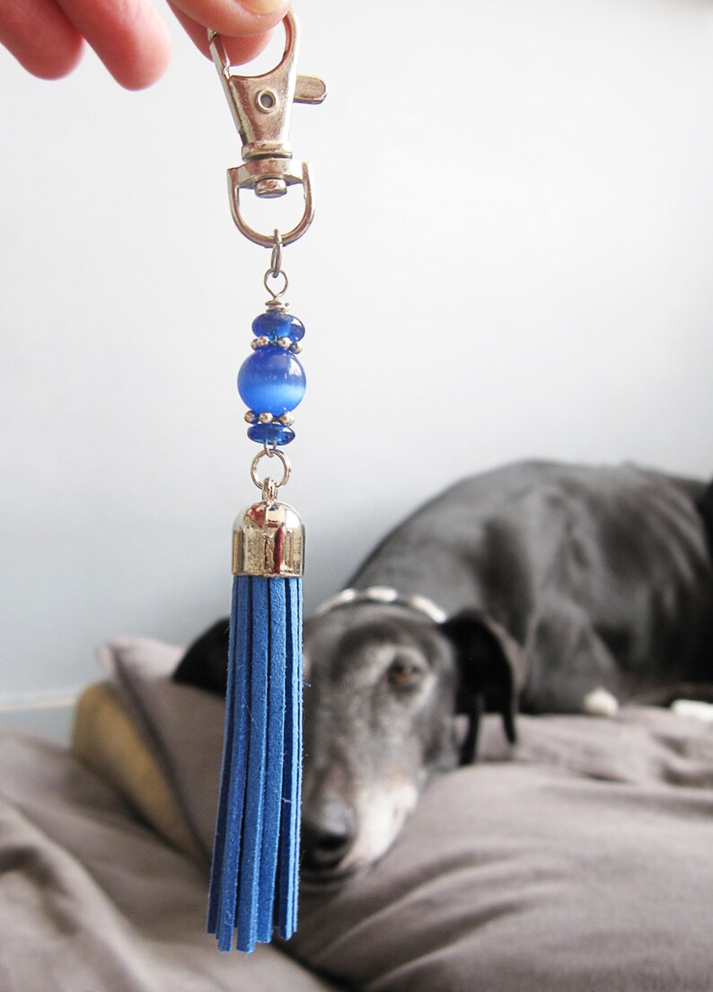 Dog Collar Tassels Keychain With Charm. Various Colors. Etsy