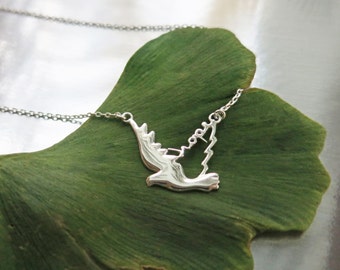 Dove Necklace -  Bird Necklace with HOPE - Hope Necklace