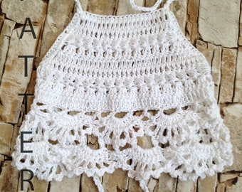 Crochet baby top PATTERN Beach vacation baby clothing Summer Open back crop top PDF Pattern  Crochet baby halter top Tutorial DIY digital