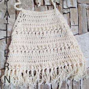 Pattern crochet baby top Beach clothing tutorial Baby shower gift crochet baby outfit PDF Pattern Ivory crop top digital Boho gupsy baby top