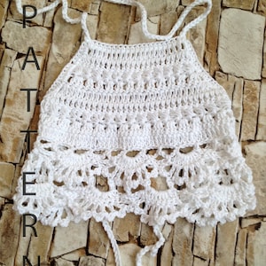 Crochet baby top PATTERN Beach vacation baby clothing Summer Open back crop top PDF Pattern  Crochet baby halter top Tutorial DIY digital