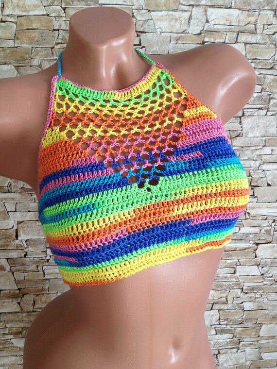 colorful crochet top