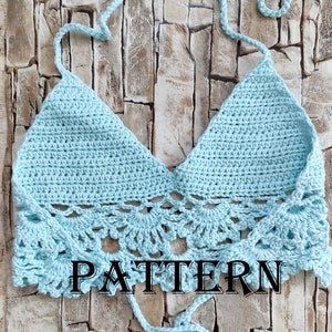 Crochet Pattern Cotton Halter Sun Top and Shorts Beach Festival Boho Pool  Party Swimsuit Bikini Bra PDF Vintage Sizes XS to XXXL 28-52 Ins 