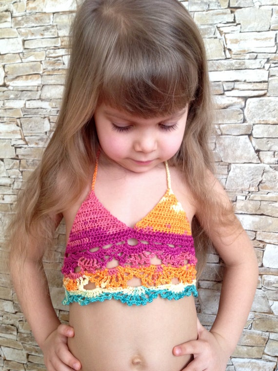 Crochet Toddler Baby Top Colorful Outfit Beach Clothing Kids Etsy