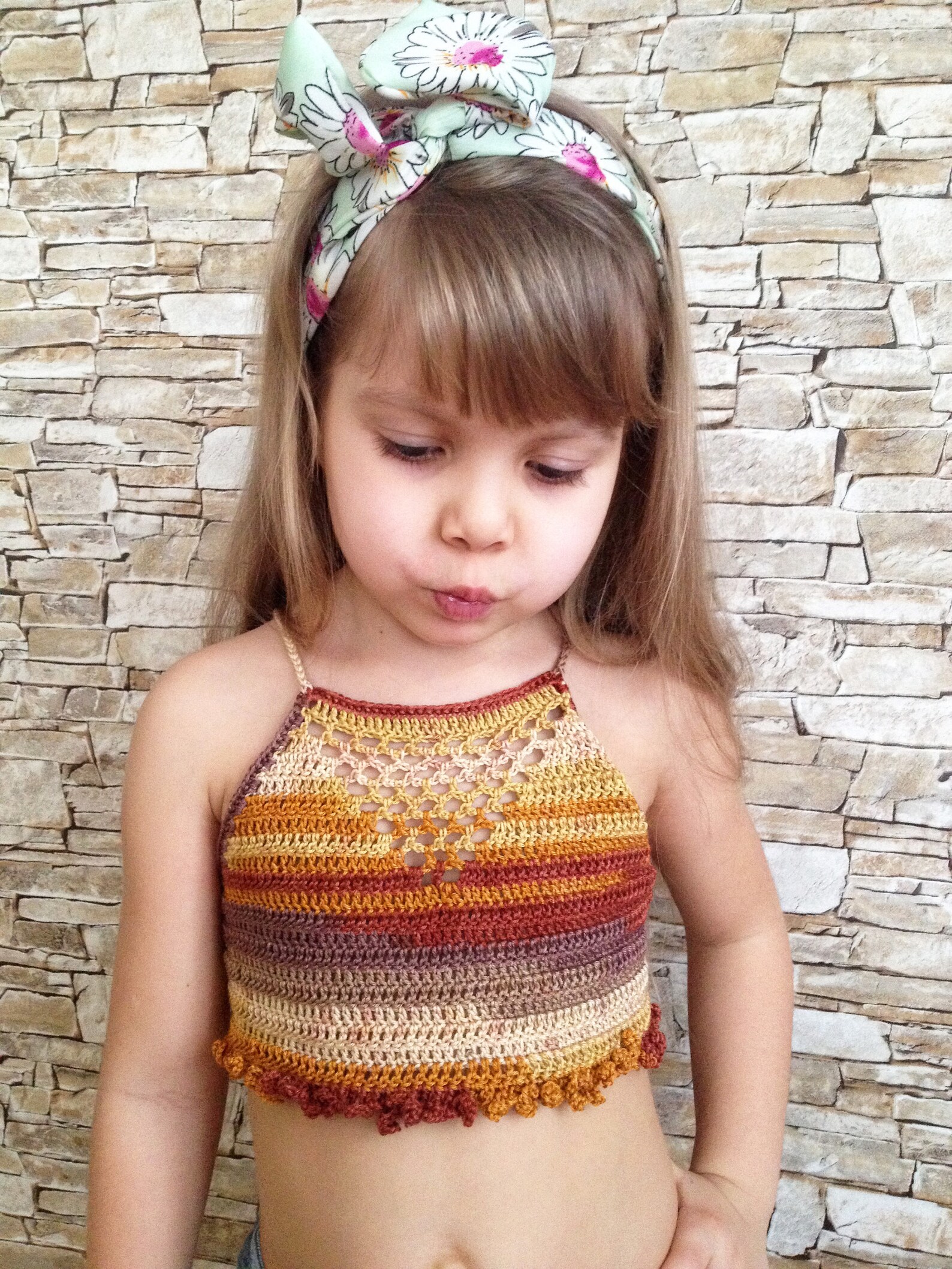 Crochet halter top Crocheted toddler baby top Open back top Etsy