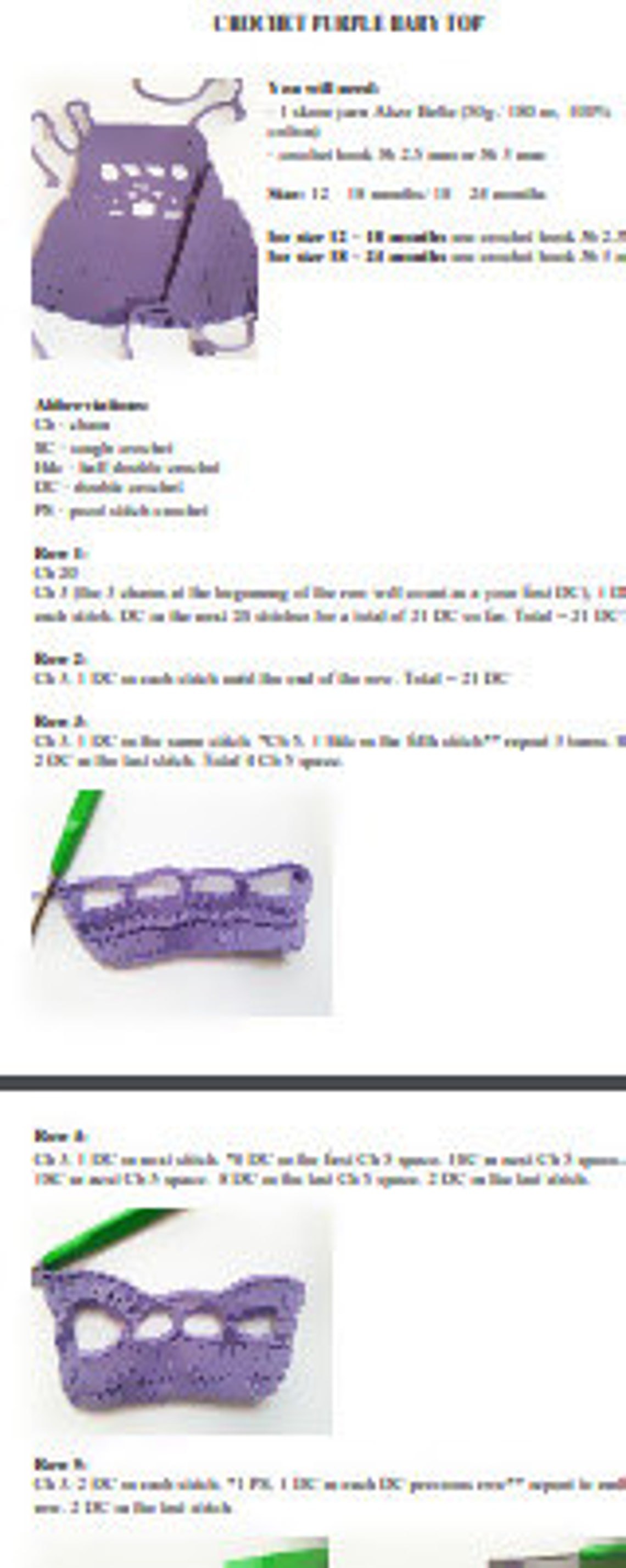 Crochet Baby Crop Top Pattern Bohemian Beach Clothing Little Etsy