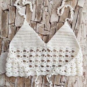 Crochet Bra / Top Sophia for Little Girls in Light Cream - Etsy