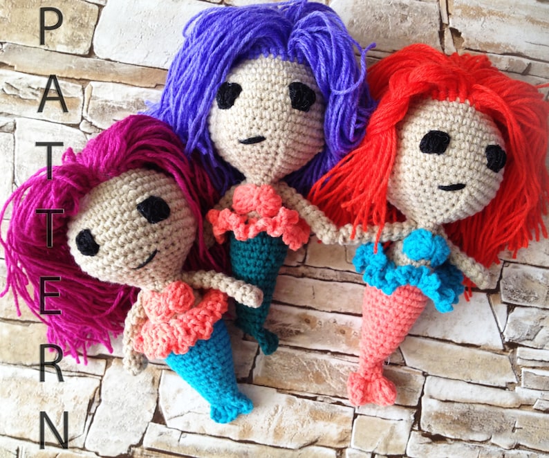 Crochet amigurumi Pattern mermaid doll diy crochet toy Pattern Crocheted animal Sirena tutorial INSTANT DOWNLOAD Crochet mermaid pattern PDF